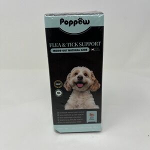 Poppaw Flea & Tick Support for Dogs Beef Flavor Liquid Drops 2oz Sealed